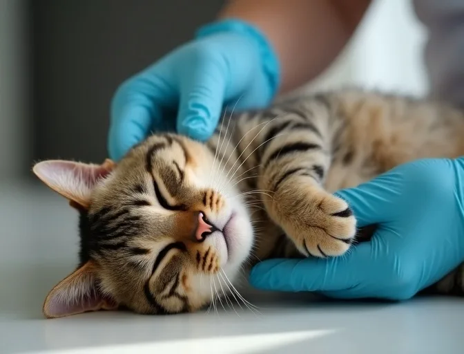 Specialist carefully handling a deceased cat with dignity in Epping